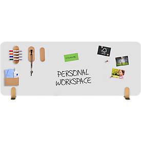 Legamaster Whiteboard-Tischtrennwand Elements, Stahl emailliert, inkl. 2 Fußhalterungen, B 1600 x H 600 x T 11 mm